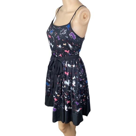 Y2K Erin Fetherston Black Rabbit Bunny Print Novelty Slip Dress SZ S - Picture 6 of 9